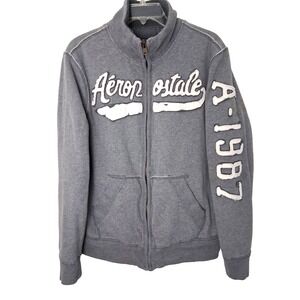 Vintage Y2k Aeropostale Fleece Lined Sweatshirt Mens Large Full Zip Heavy Weight